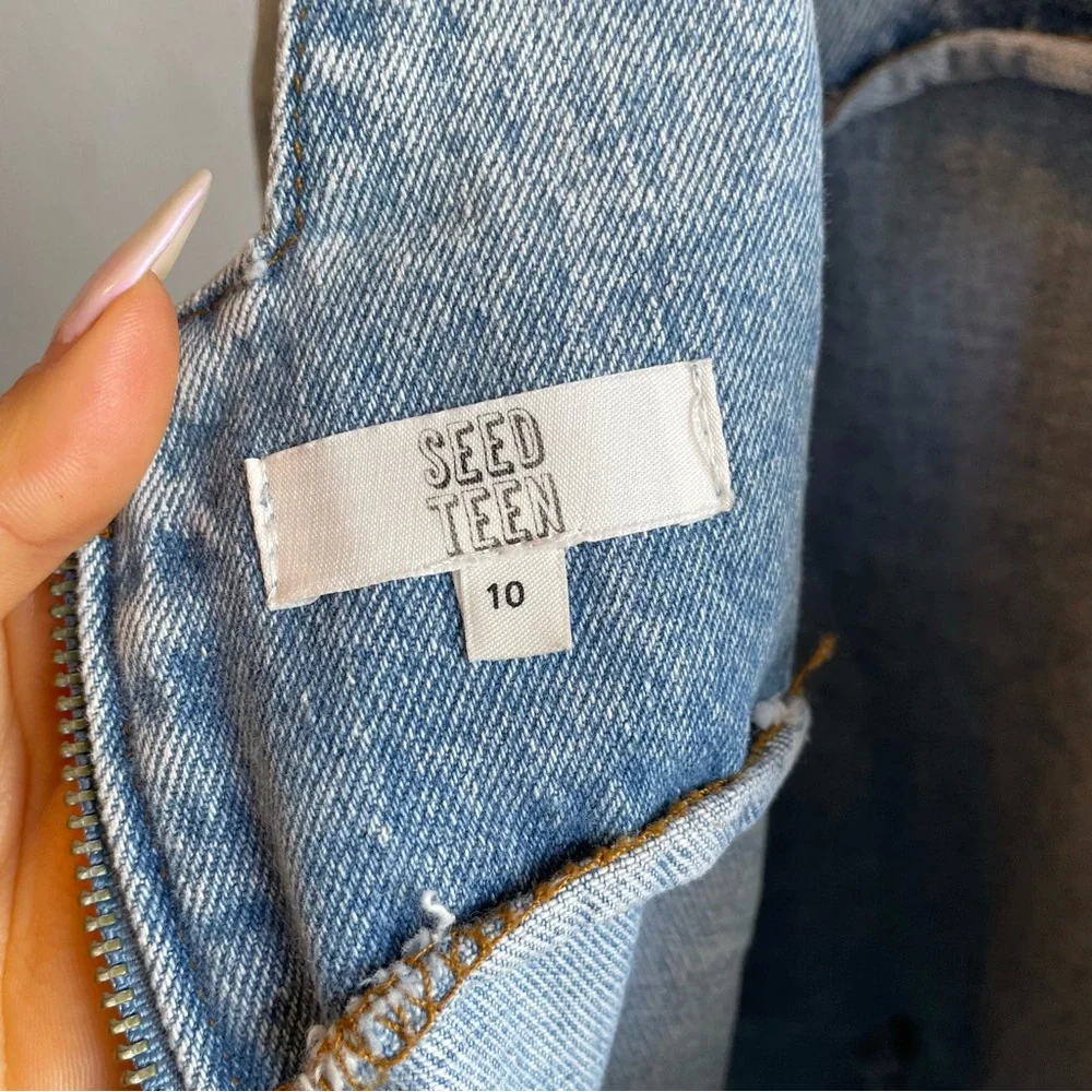 Aus Brand Seed Heritage Teen Denim Mini Dress with Pockets - Picture 10 of 10